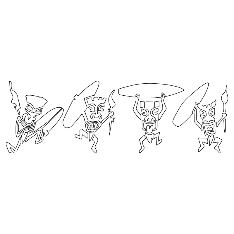 Tiki Surfers Tropical Sticker – 12 X 4 Inches 1