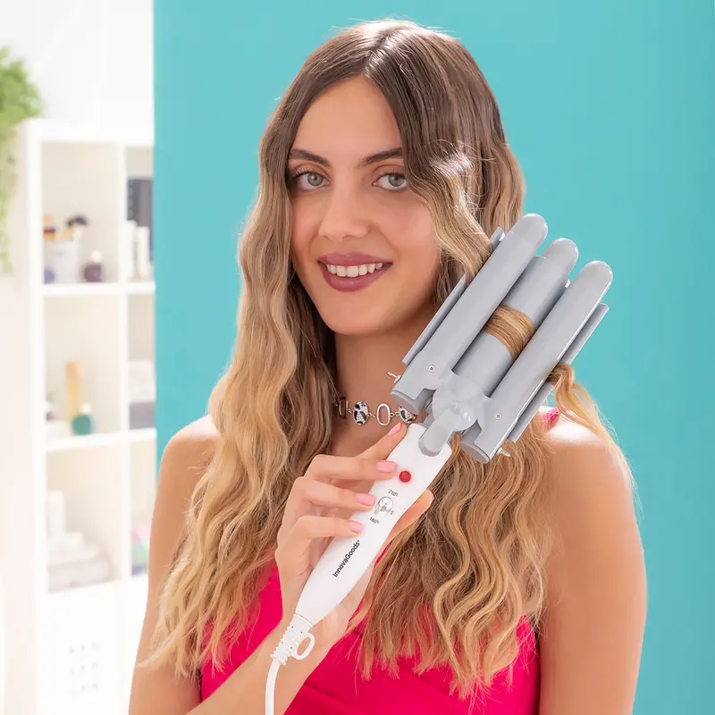 Triple Ceramic Curling Wand – Triler Heat-Styling Iron By Innovagoods 1