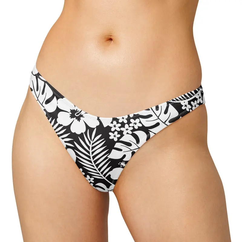Tropix Black-And-White Recycled V-Cut Bikini Bottom 1