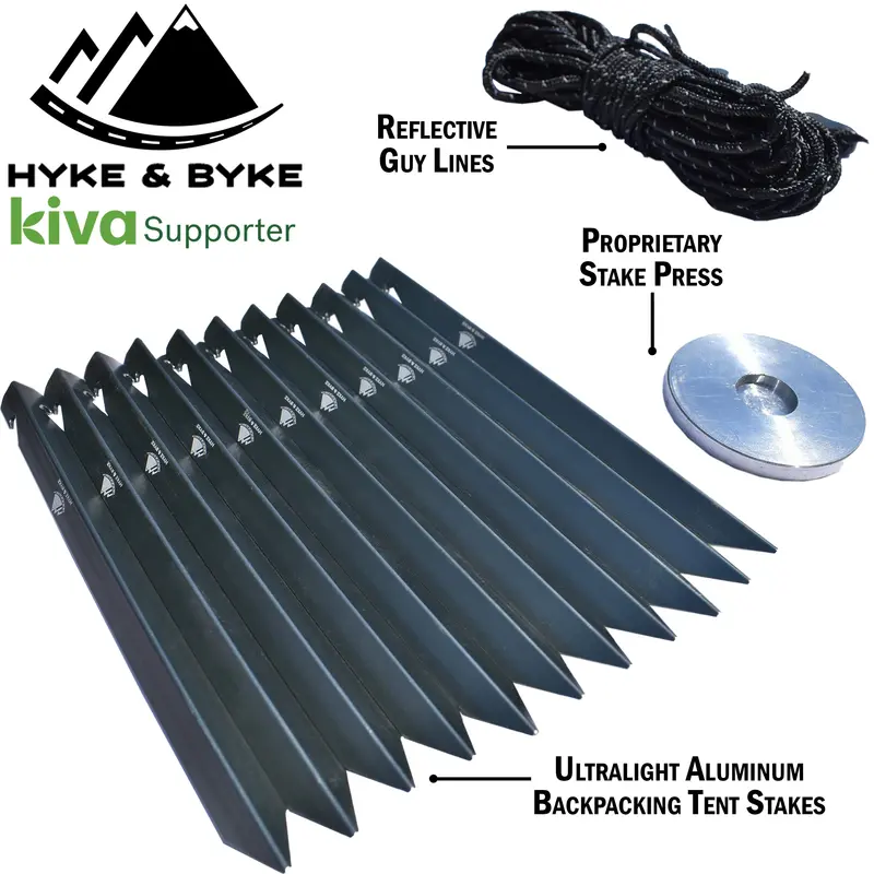 Universal Tent Replacement Kit – Stakes, Stake Hammer, And Reflective Guylines 1