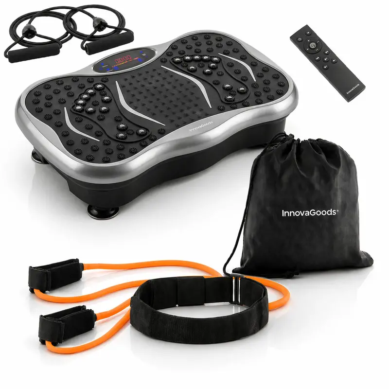 Vibration Platform With Bluetooth Speaker, Remote Control & Resistance Band Set – Innovagoods Fitness Bundle 1