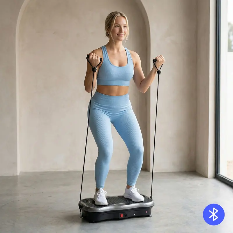 Vibration Platform With Bluetooth Speaker, Resistance Bands & Remote – Vivflow – Innovagoods 1