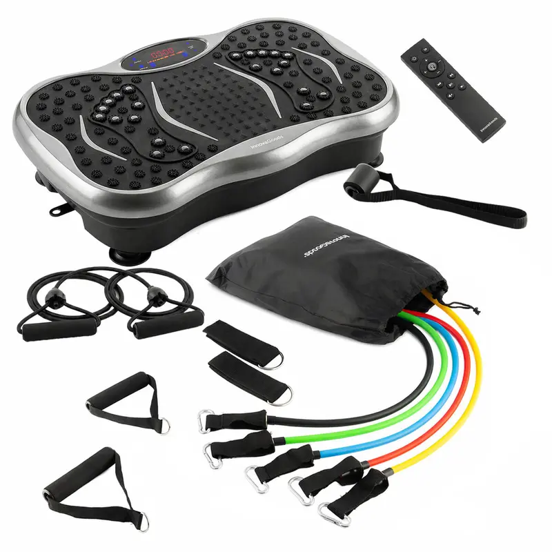 Vibration Platform With Speaker, Remote & Resistance Bands + Exercise Guide – Innovagoods Enhanced Movement Kit 1