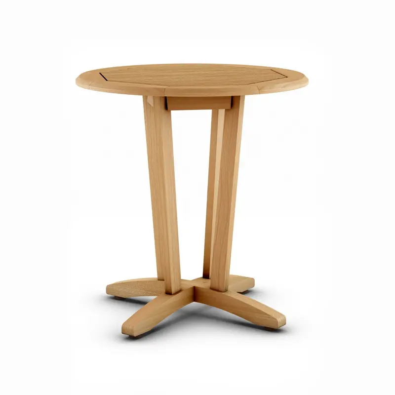 Victor Compact Teak Bistro Table – Round Outdoor Design 1