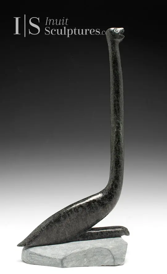 Vintage 12-Inch Goose Carving By Tukiki Manomie Rca – 'Stretch' Series 1