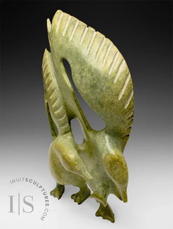 Vintage 16-Inch Avian Duo Sculpture By Pavinak Petaulassie (In Tandem) 1