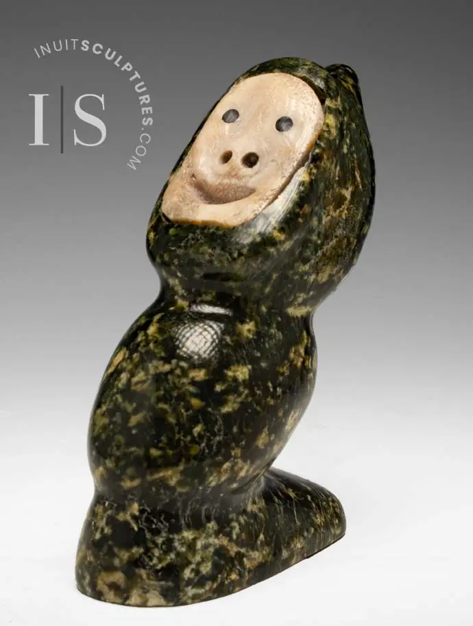Vintage 7-Inch Eskimo Figure By Lucasie Kanarjuak – 'Pea Pod' 1