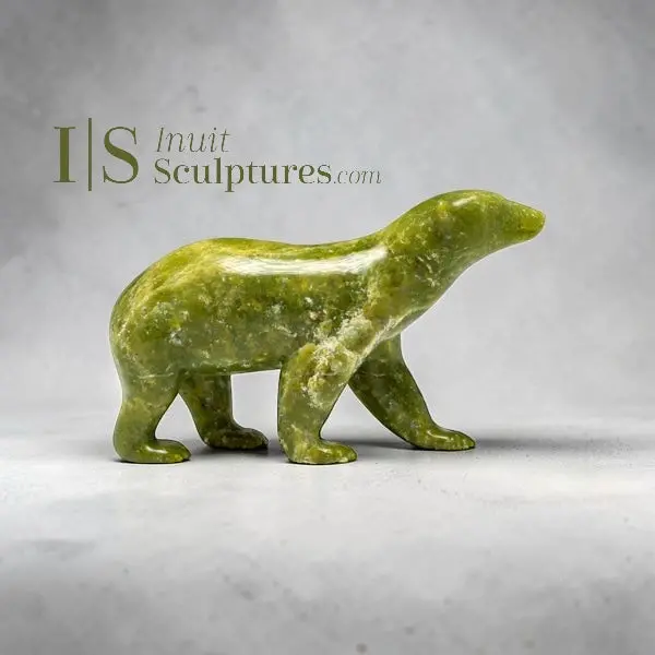 Vintage 7-Inch Green Walking Bear By Henry Evaluardjuk, 'Homeward' 1