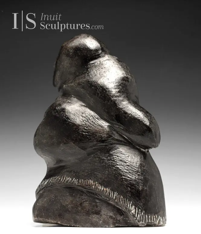 Vintage 8-Inch Mother And Child Inuit Sculpture By Tuna Iqulik — 'Loved' (Curator'S Choice) 1