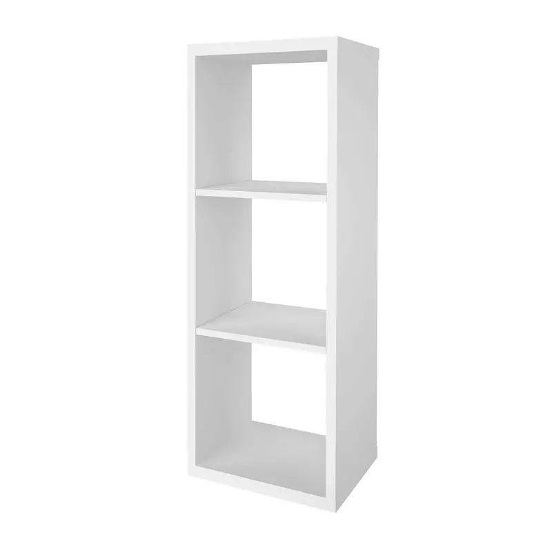White 3-Tier Bookshelf – Rectangular Display Stand, 108Cm Tall, 38.9Cm Wide, Minimalist Design 1